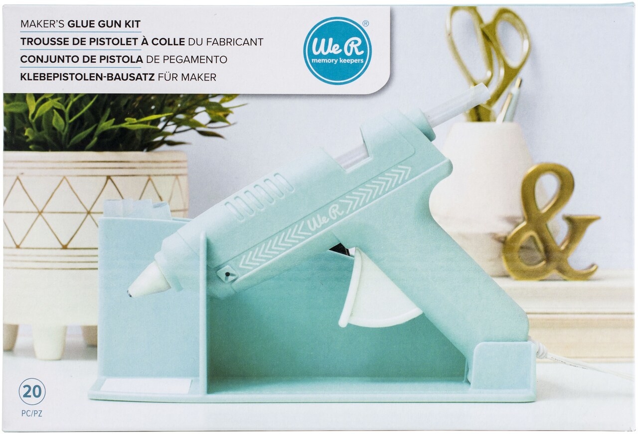 We R Glue Gun Kit - Low Temp Gun with Storage Stand, Clear & Black Hot Glue Sticks, and Accessories - Handheld Tool for Paper, Fabric Crafts, Foam, and Art Projects